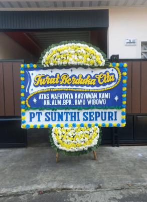 Papan Bunga Duka di Rawa Mekarjaya